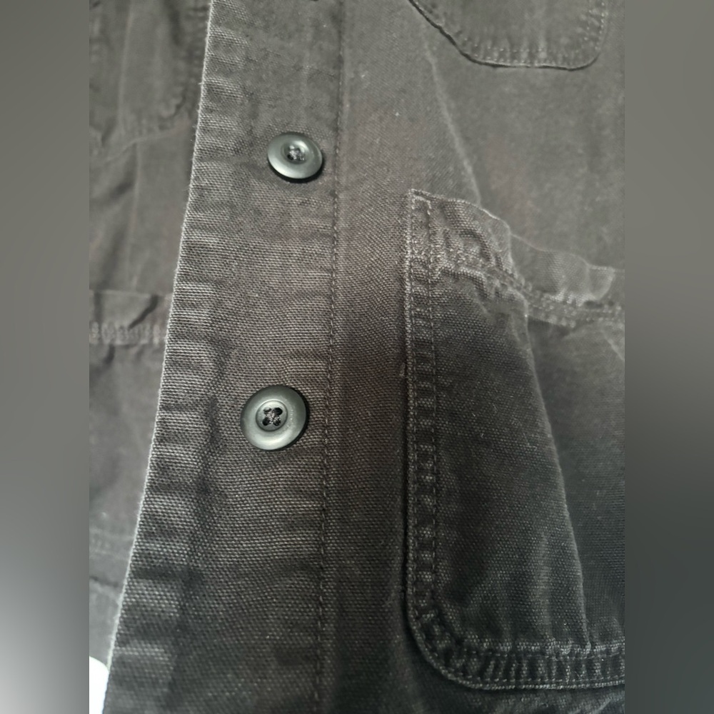 Everlane Cotton Canvas Chore Coat, Black/Charcoal, Classic, Buttoned,Women’s XXS - Picture 8 of 15